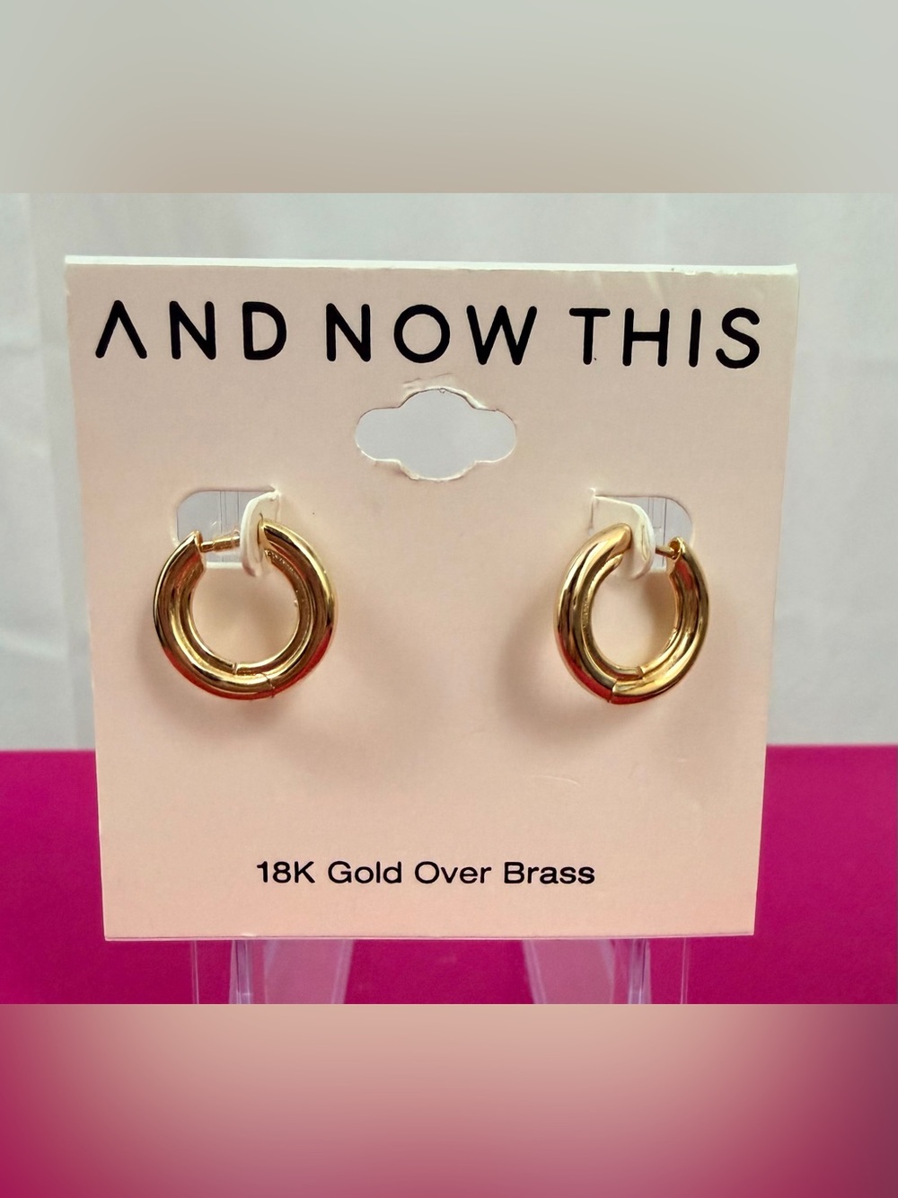 And Now This 18K Gold Over Brass Small Flip Hoop Earrings - Shiny Gold. NWT